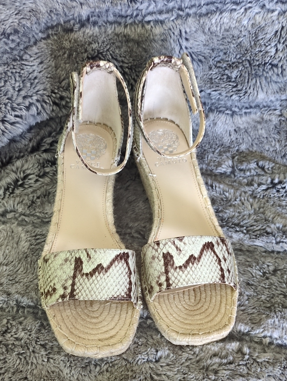 Vince Camuto Jesla Snake-Print Espadrille Wedge Sandals Women's Sz 8.5 - Picture 2 of 5